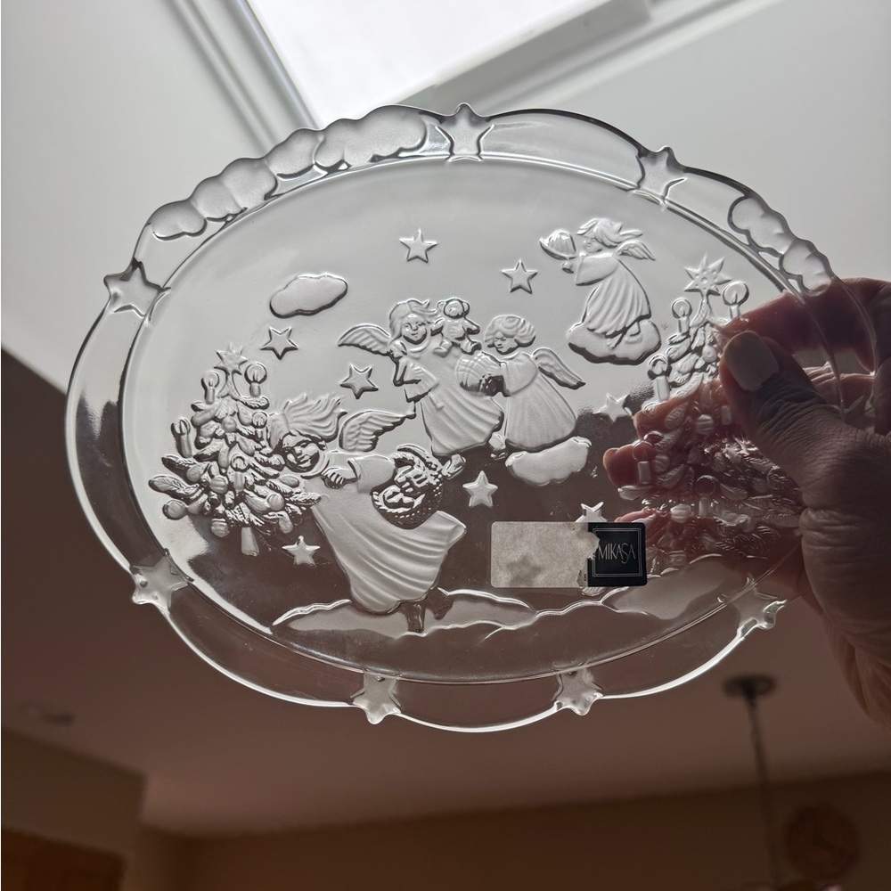 Mikasa Holiday Lights crystal candy dish